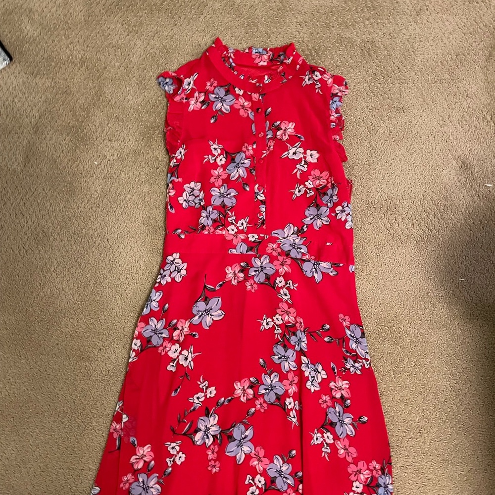 Red midi dress